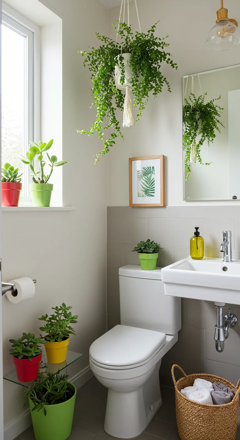 6. Greenery Galore: Bringing Life into Your Half Bath