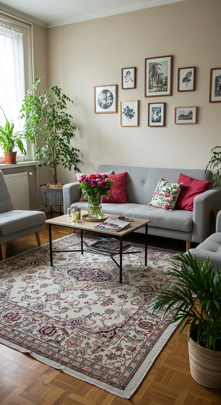 6. Decorative Rugs: Anchoring Your Small Living Room