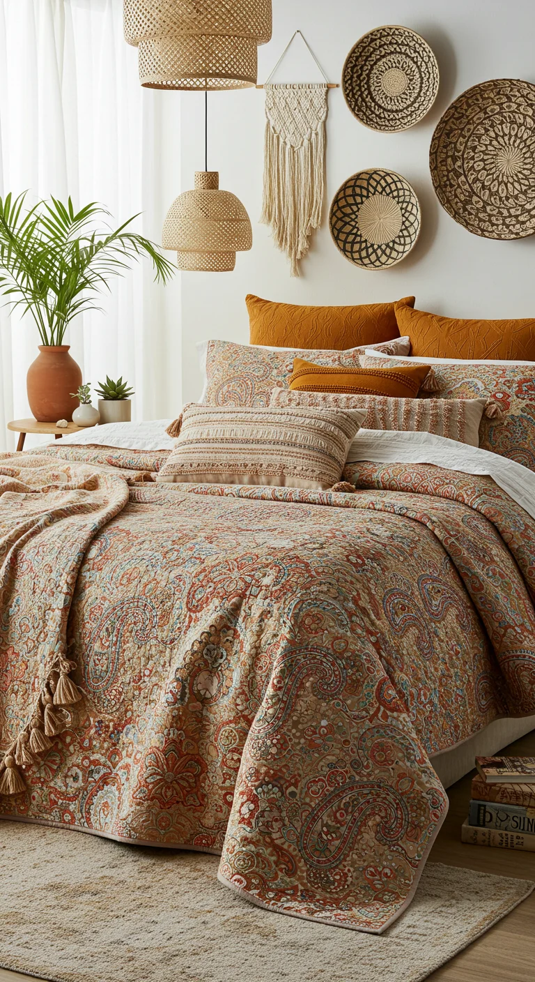9. Bohemian Bedding: Patterns That Speak Volumes
