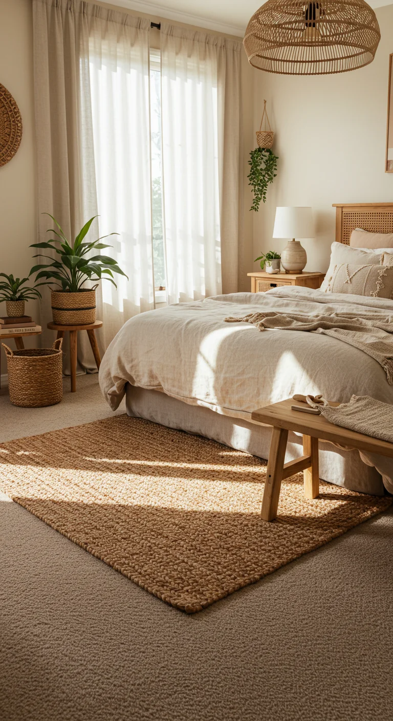 12. Earthy Rugs: Textured Floors for Comfort