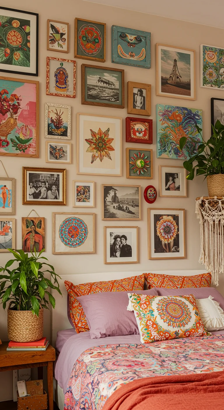 18. Colorful Gallery Walls: Curating Your Personal Art Collection