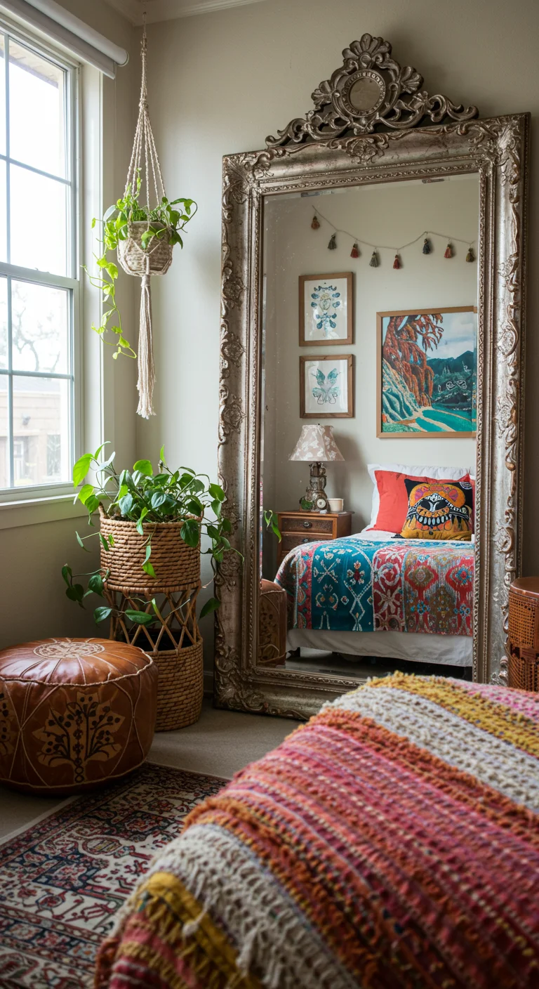 20. Statement Mirrors: Reflecting Your Boho Aesthetic