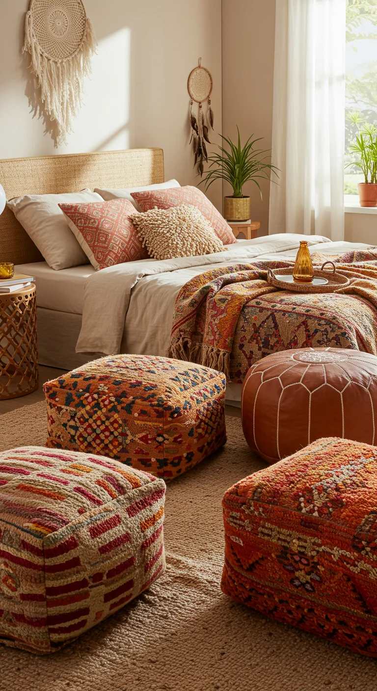 21. Cozy Poufs and Ottomans: Extra Seating with Flair