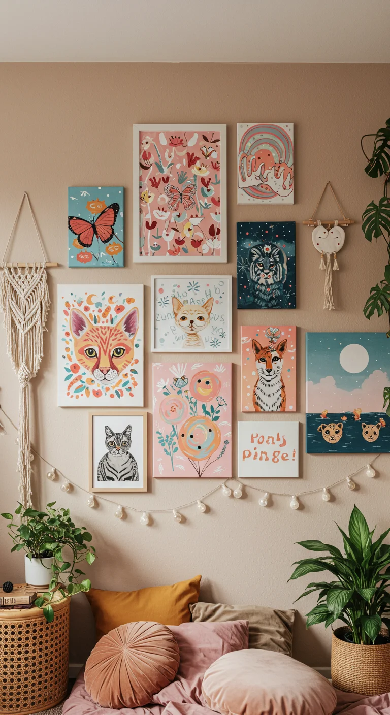 28. Whimsical Canvases: Adding Fun Art to Your Walls