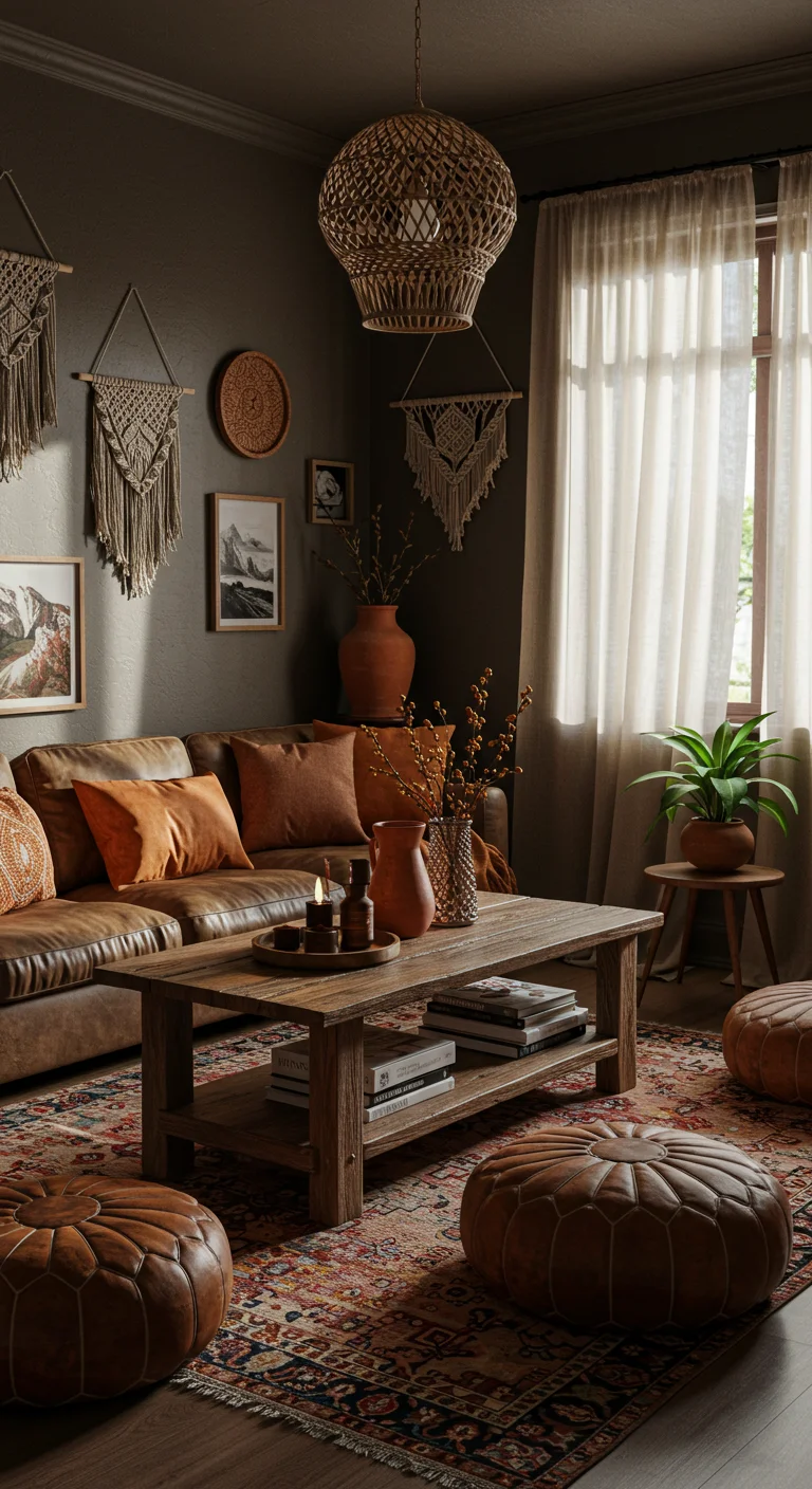 2. Earthy Tones: The Foundation of Dark Bohemian Decor