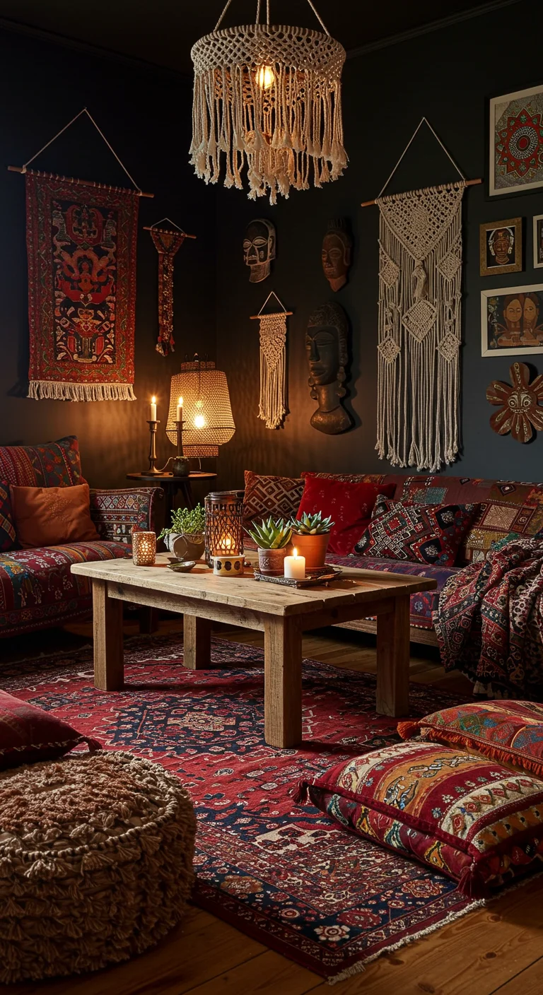 30. Cultural Inspirations: Global Elements in Dark Boho Design