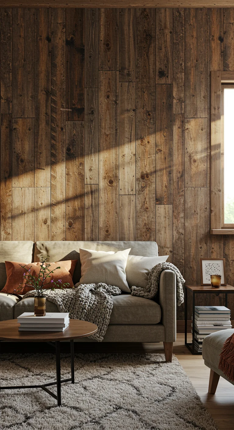11. Rustic Wood Panels: Warmth and Character