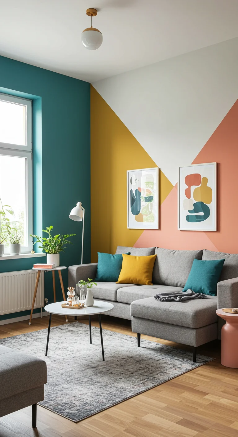 24. Color-Blocked Walls: A Playful Approach to Decor