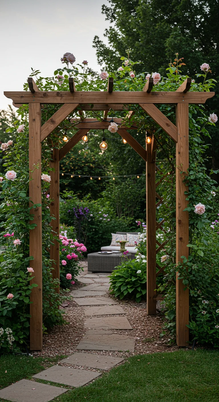 4. Rustic Wooden Arbors: Gateway to Serenity