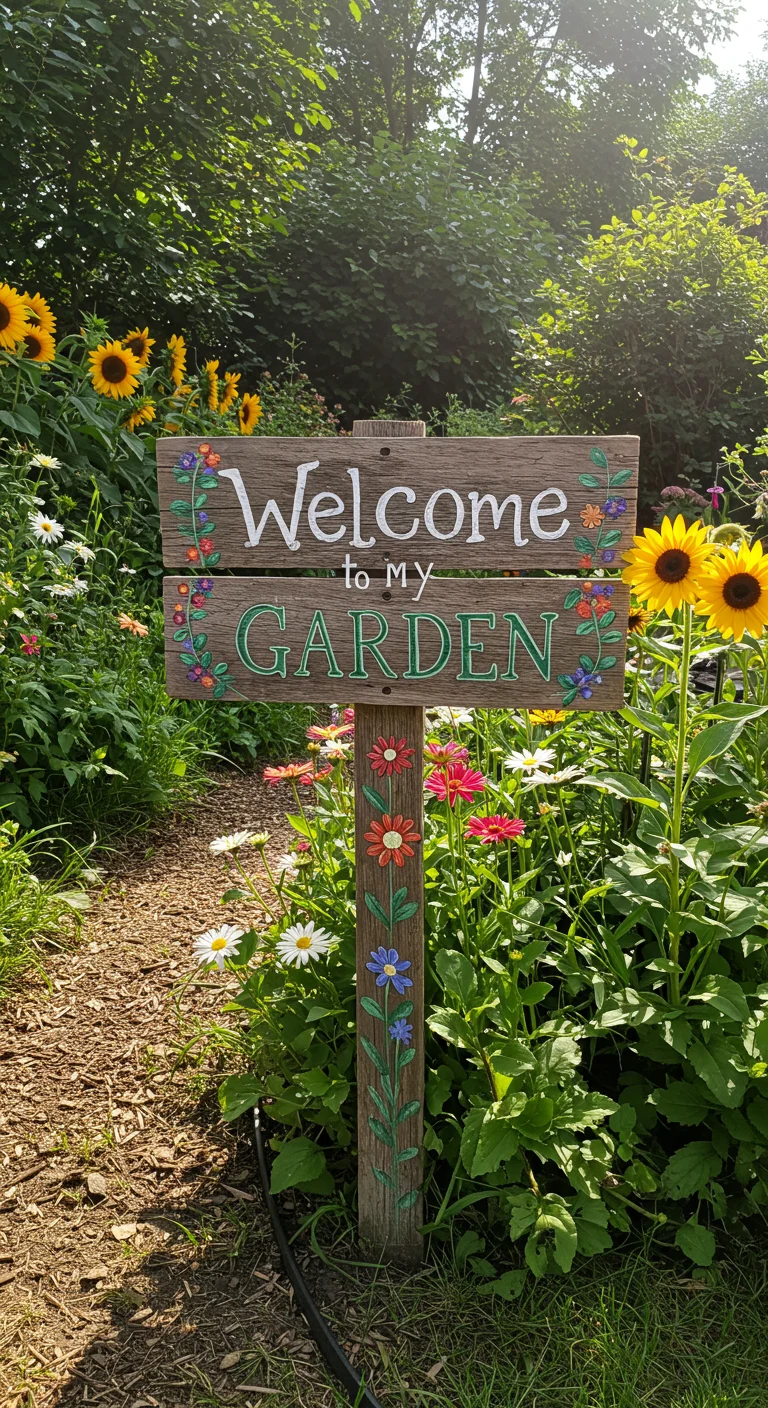 21. Hand-Painted Signs: Personalized Garden Touch