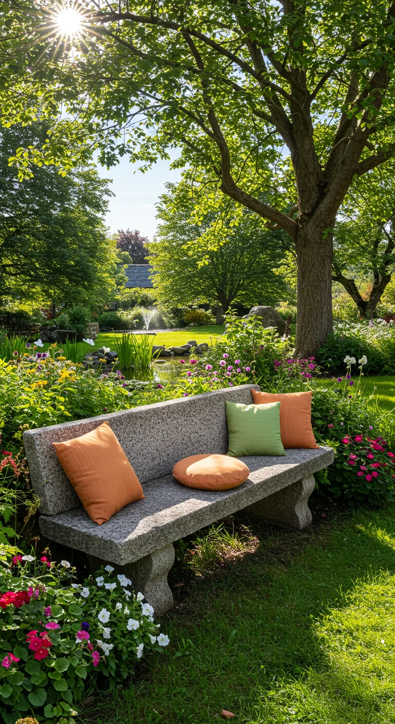 23. Stone Benches: Natural Seating Solutions