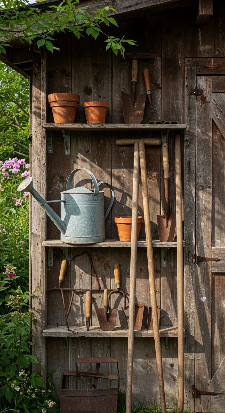 30. Antique Garden Tools: A Nod to the Past