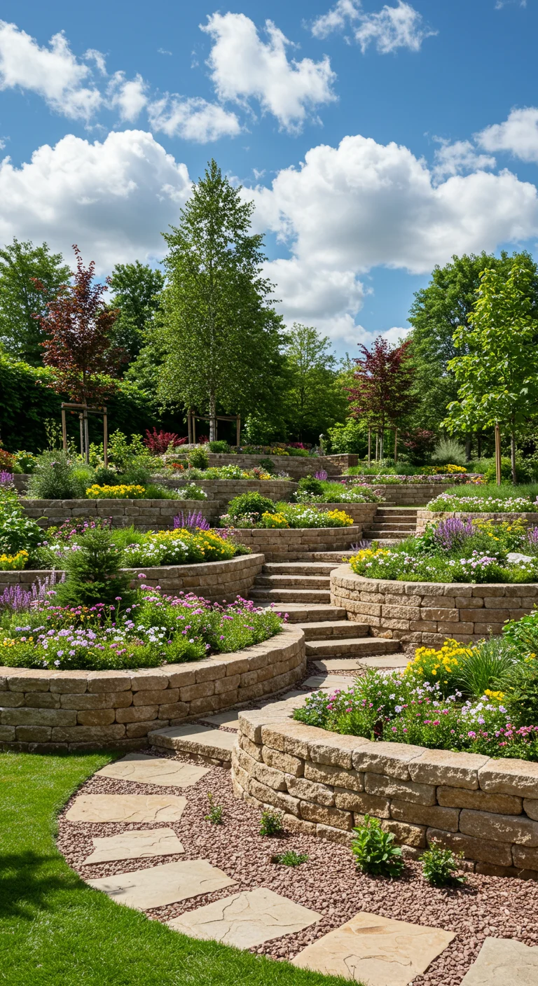40. Terraced Gardens: Adding Depth and Dimension