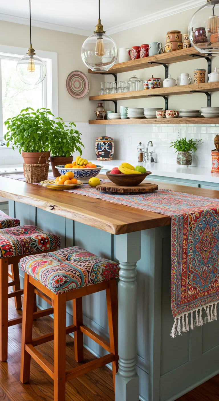 14. Kitchen Islands: The Heart of Bohemian Cooking