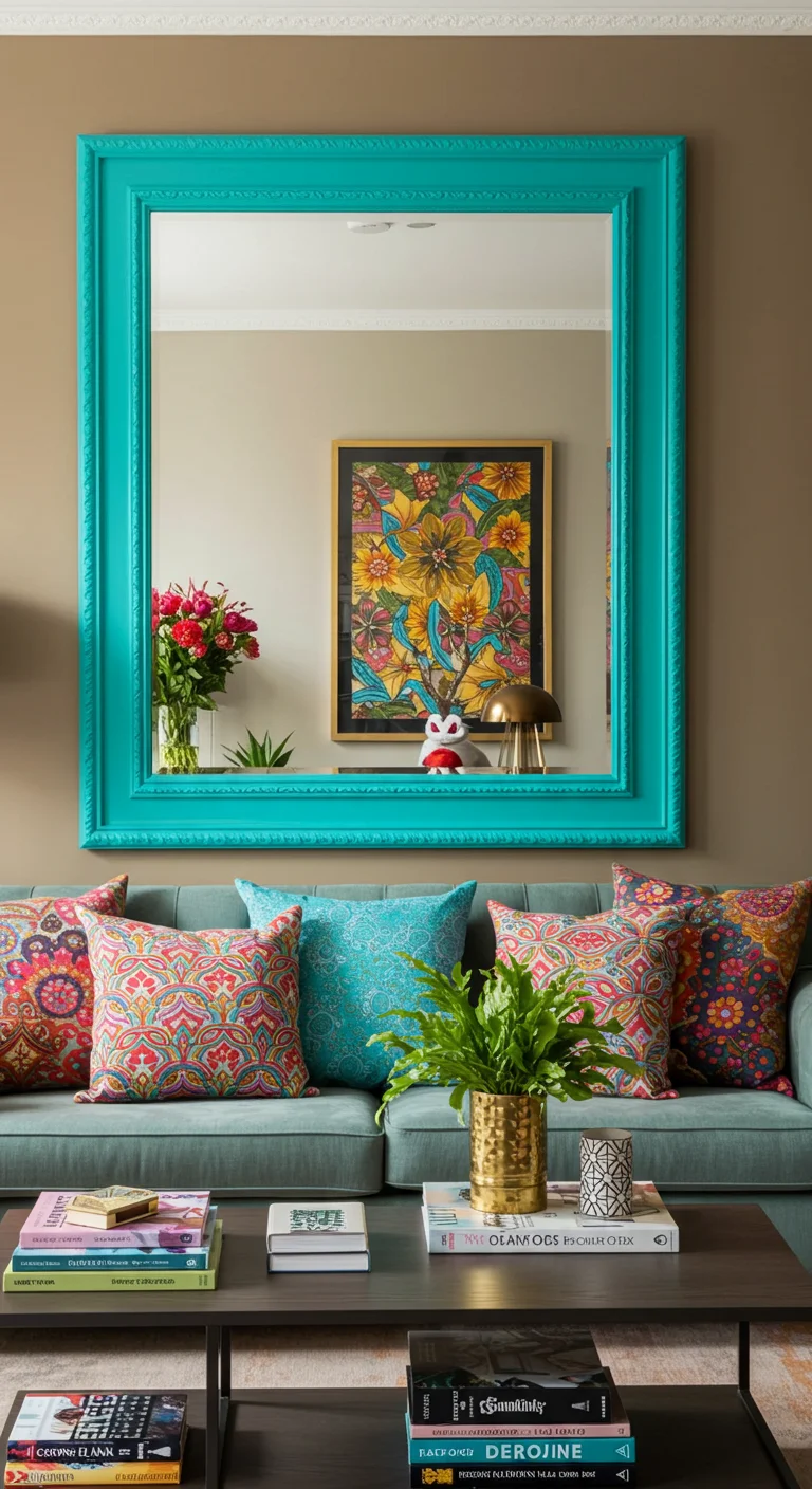 8. Color Pop: Boldly Painted Mirror Frames
